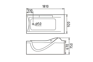Акриловая ванна Gemy 181х92 белая левая с гидромассажем - 3