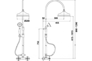 Душевая стойка Cezares Atlantis nostalgia CD 01 - 3