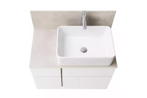 Тумба с раковиной Mila 50 и столешницей Aquaton Мишель 80 белый-светлое дерево