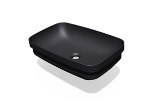 Kerasan Tribeca Раковина встраиваемая/накладная 60х38см, без отв. под смеситель, цвет: черный матовый - 2