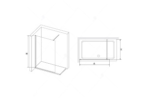 Душевая перегородка RGW Walk in 140х195 черная стекло прозрачное - 2
