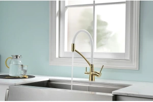 Смеситель для кухни Paulmark Siegen золото - белый - 2