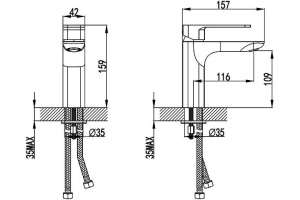 Смеситель Iddis Slide SLIBL00i01 для раковины - 3