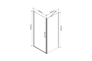 Душевой уголок Vincea Orta 90х90 черный стекло прозрачное - 2