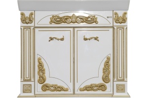 Тумба для комплекта Misty Барокко 100 белая, патина