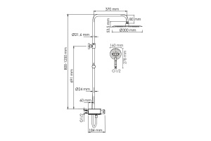 Душевая система WasserKraft 30 с термостатом хром - белый - 3