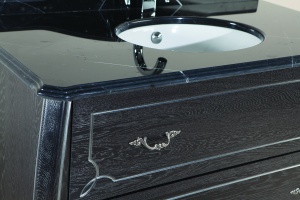 Тумба с раковиной Bellezza Грация Люкс 90 черная патина серебро - 3