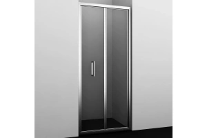 Душевая дверь в нишу Wasserkraft Weser 100х200 профиль хром стекло прозрачное