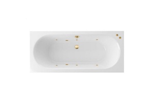 Ванна акриловая Excellent Oceana Soft 160х75 с гидромассажем белый - золото