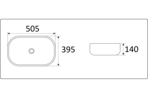 Раковина накладная CeramaLux NC 49 см черный матовый (78104-1MB) - 3