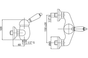 Смеситель Cezares Vintage VINTAGE-DM-03/24-Sw для душа - 2