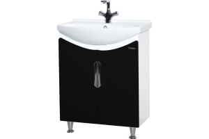 Мебель для ванной Bellezza Лагуна 65 прямая черная - 3