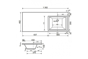 Раковина-столешница Style Line Даллас 130х48 белая правая - 3