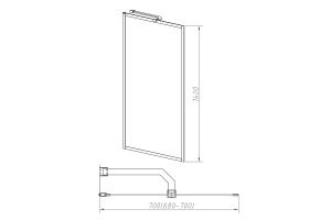 Шторка на ванну Vincea 70х140 профиль черный стекло прозрачное - 3