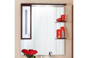 Зеркало-шкаф Бриклаер Бали 90 венге, белый глянец, L