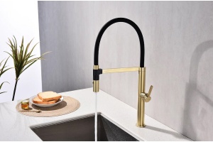 Смеситель для кухни Paulmark Leader светлое брашированное золото - 3