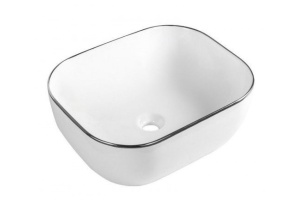 Раковина накладная CeramaLux NC 50 см белый/серебро (D1302H011)
