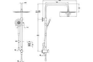 Душевая стойка VitrA Lite LC A45700EXP - 2