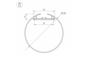 Профиль с рассеивателем Arlight SL-ROUND-D120-2500 ANOD+OPAL 020475 - 2