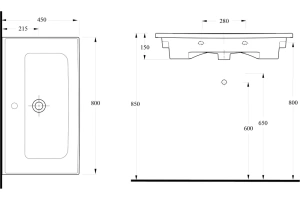 Раковина встраиваемая beWash Ontario 80 белый глянец - 2
