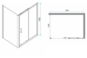Душевой уголок RGW Passage PA-74 160x110 профиль хром стекло прозрачное - 3