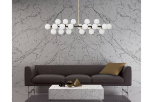 Люстра на штанге LUMINA DECO Marsiada LDP 6033-24 BK+GD - 3