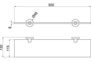 Полка Allen Brau Priority 6.31013-00 50 см, хром - 2