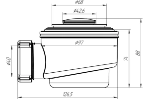 Сифон для поддона Triton Е410CL, Щ0000012875 - 2