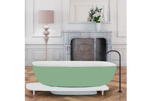 Ванна из литьевого мрамора Kolpa San Milo 174х75 бело-зеленая - 2