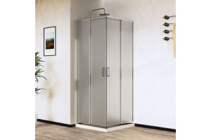 Душевой уголок Vincea City 80х80 профиль хром стекло рифленое 
