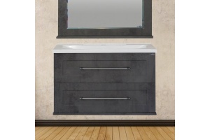 Тумба с раковиной Misty Марта 80 подвесная, темный бетон - 2