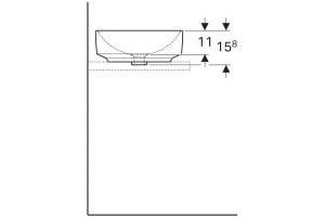 500.768.01.2 VariForm Раковина с установкой на столешницу круглой формы, D=40 см, без отв. под смеситель, без отв. перелива - 3