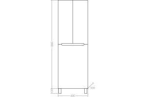 Шкаф-пенал СанТа Лондон 60 напольный с б/к - 3