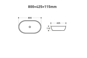 Раковина керамическая накладная AM2400 - 2