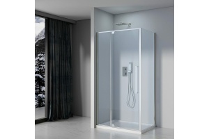 Душевой уголок Black&White Stellar Wind 100х80 хром стекло прозрачное - 2