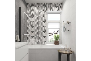 Шторка на ванну STWORKI Стокгольм GV-861 MT 80х150 см, профиль черный матовый - 2