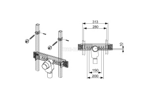Монтажный комплект для раковины с сифоном - 2