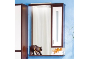 Зеркало-шкаф Бриклаер Бали 62 венге, белый глянец, R