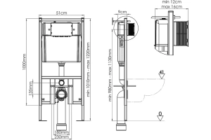 Инсталляция для подвесного унитаза Vincea 51 синяя с белым - 3