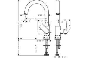 Смеситель Hansgrohe Vernis Shape 71564000 для раковины, хром - 3