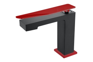 Смеситель для раковины Boheme Q черный с красным