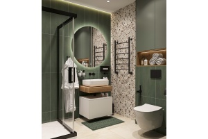 Столешница STWORKI Ольборг 60 дуб французский, без отверстий, с тумбой 60, с раковиной STWORKI Soul 1 белой - 3