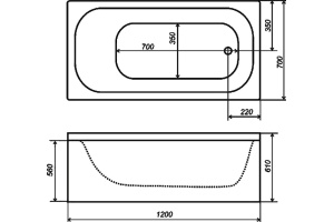 Акриловая ванна Triton Стандарт 120x70 см (Н0000099325) - 2