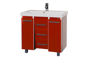 Джулия QVATRO -105 Тумба с 3 ящ. конус красная