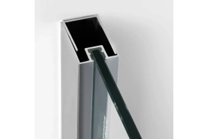 Душевая дверь в нишу Wasserkraft Weser 100х200 профиль хром стекло прозрачное - 2