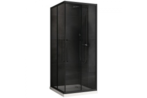 Душевой уголок Abber Schwarzer Diamant 80x80 профиль черный стекло тонированное