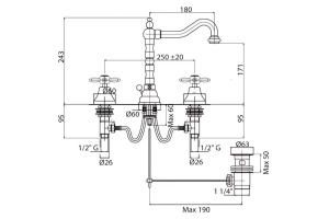 Смеситель Cezares Nostalgia NOSTALGIA-BLS2-01 для раковины - 2