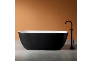 Ванна из искусственного камня ABBER Frankfurt AM9941BW черно-белая матовая
