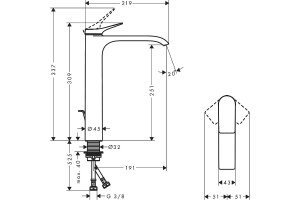 Смеситель для раковины Hansgrohe Vivenis чёрный матовый - 2
