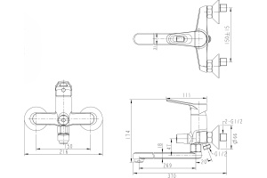 Душевой комплект Bravat Eco F00414C 2 в 1 - 3